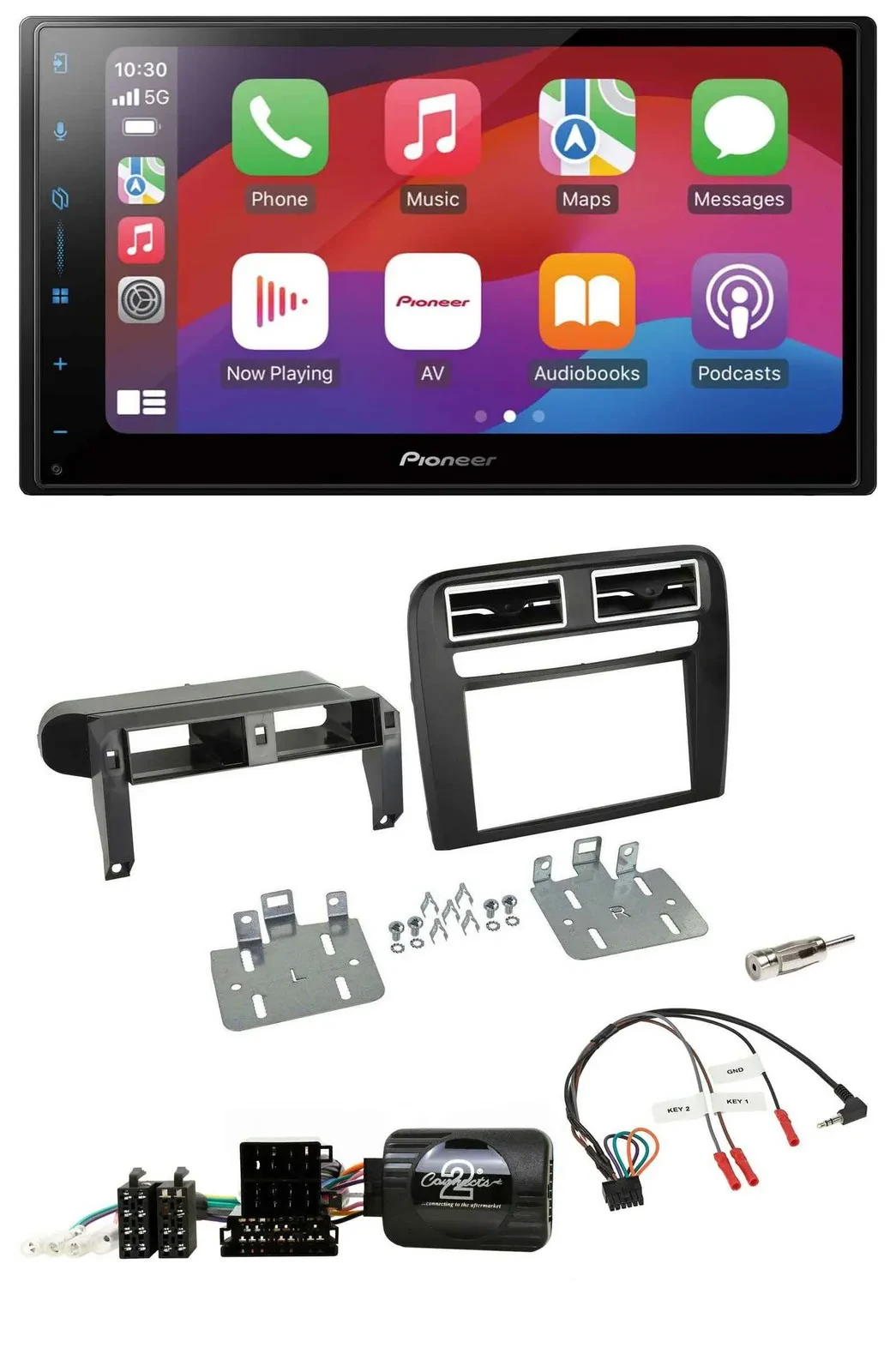 Pioneer DAB USB Lenkrad Bluetooth 2DIN Autoradio für Fiat Grande Punto 06-09 sch