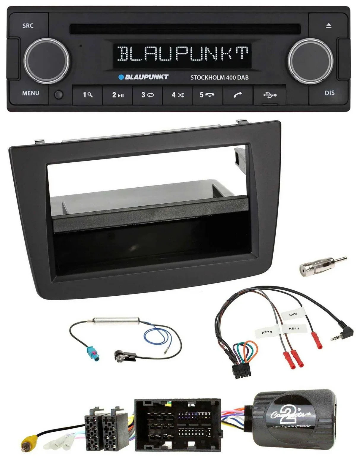 Blaupunkt Lenkrad Bluetooth DAB CD USB Autoradio für Alfa Mito 955 2014-2018 sch