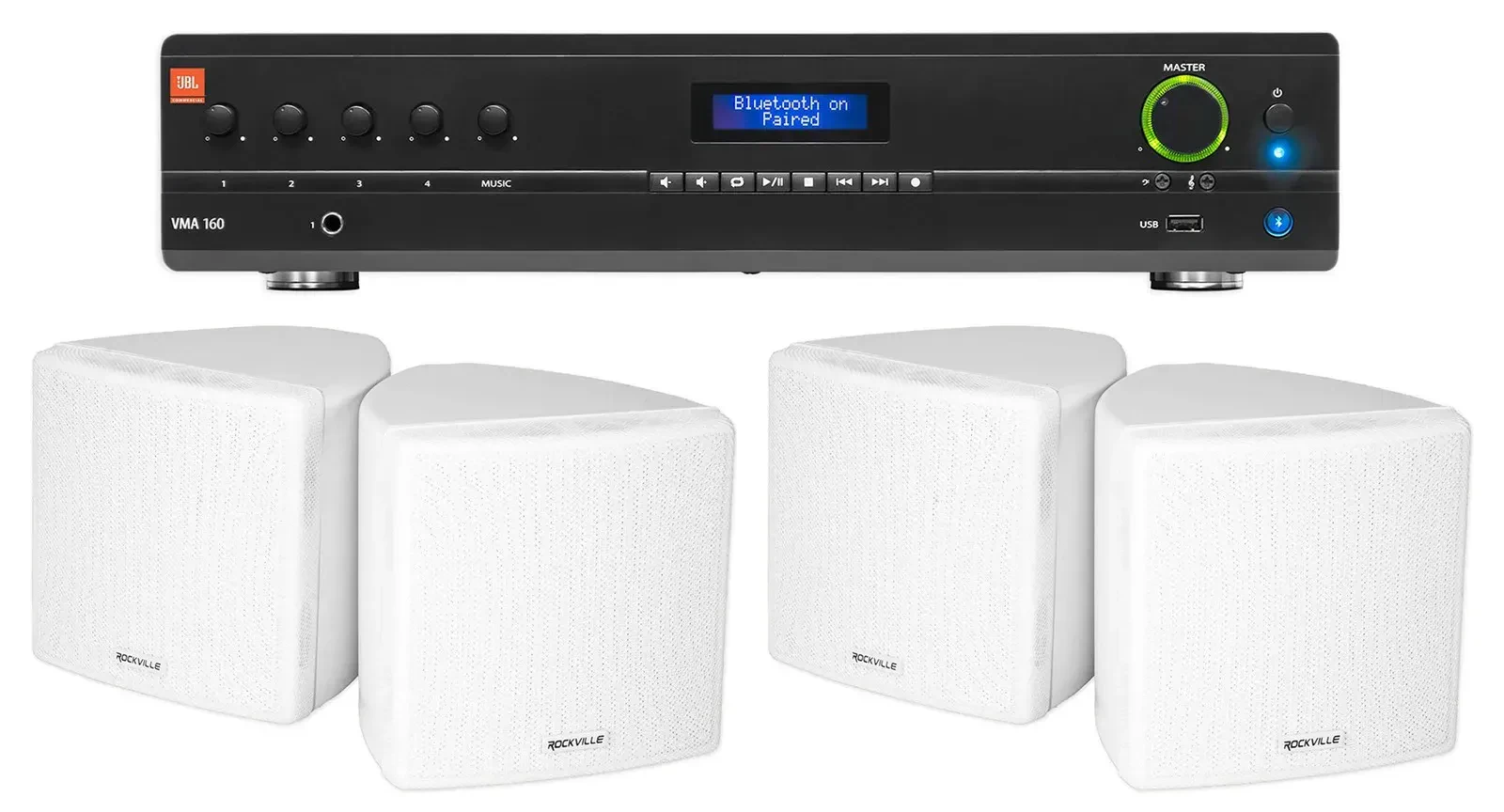 Настенная акустика JBL Cube 70v White с усилителем (4 штуки)