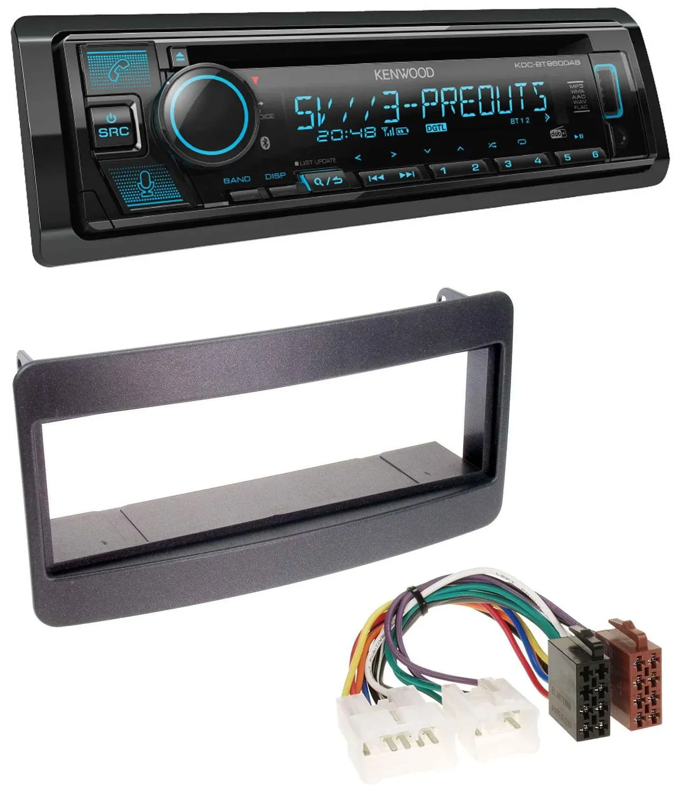 Kenwood Bluetooth USB CD MP3 DAB Autoradio für Toyota Celica, MR2 - schwarz