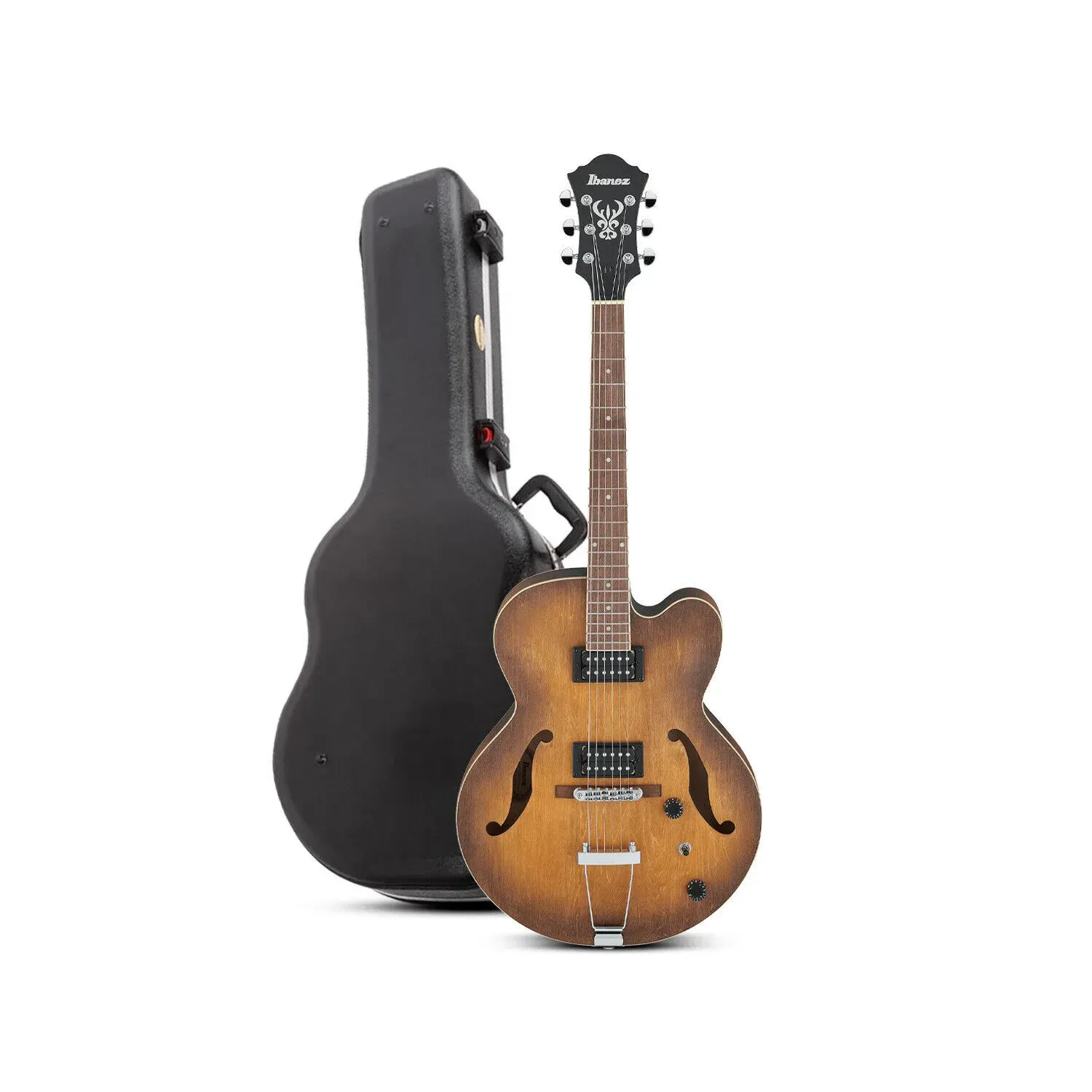 Ibanez AF55 Artcore Hollow Body Tobacco Flat Electric Guitar with Case Bundle