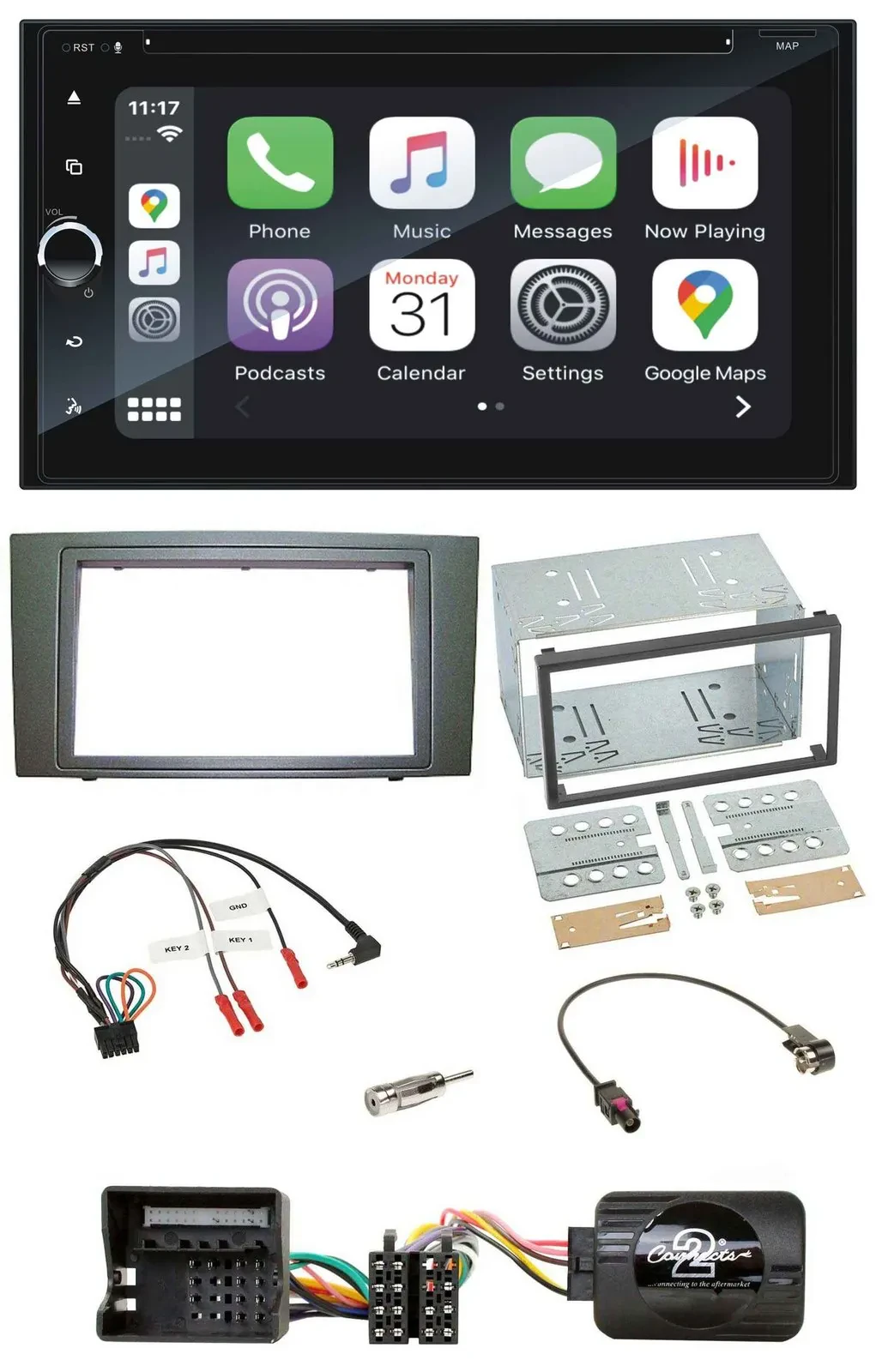 Blaupunkt USB DAB Bluetooth 2DIN TMC Lenkrad Navigation für Ford Mondeo 2003-200
