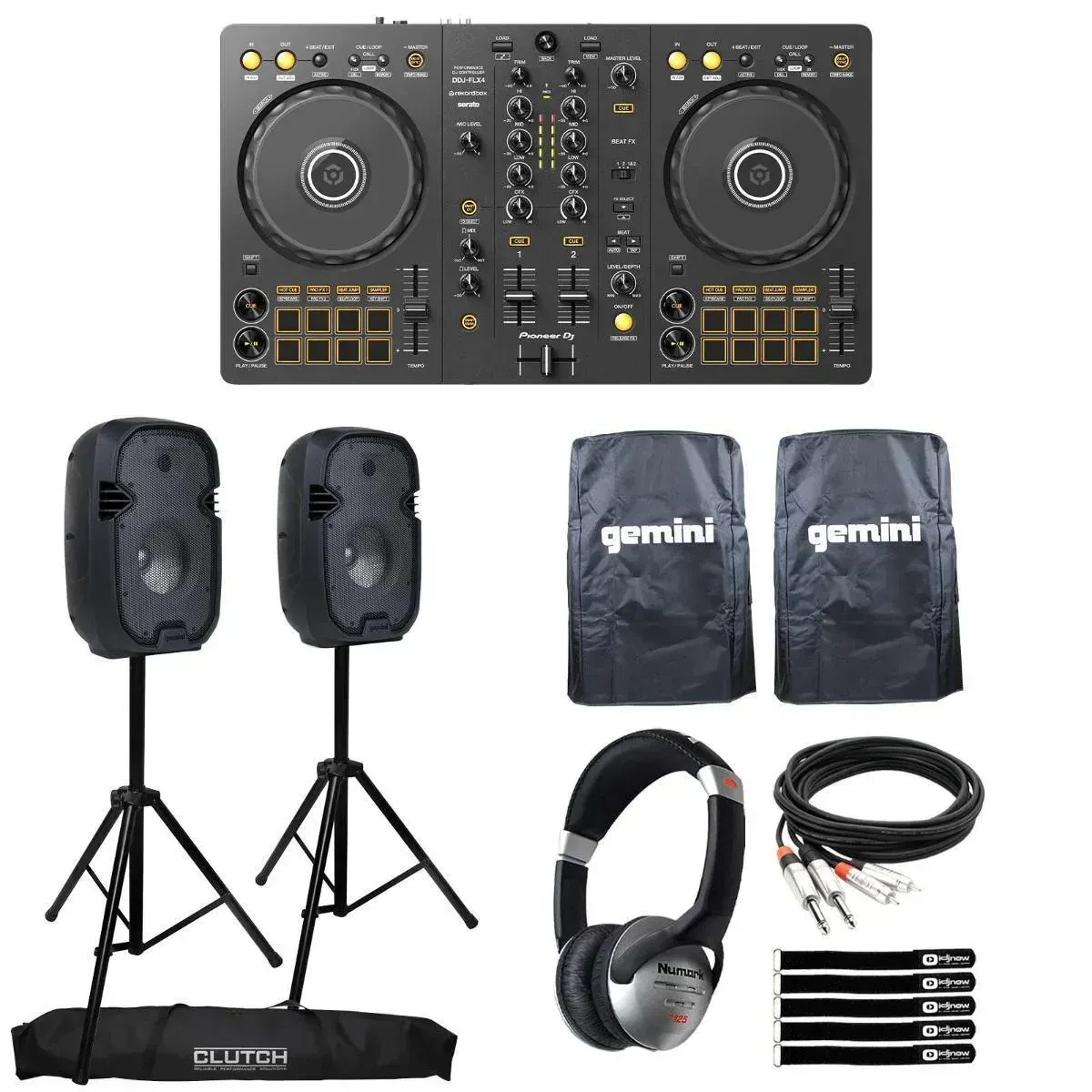 DJ-контроллер с джогом Pioneer DDJ-FLX4 Black с комплектом оборудования