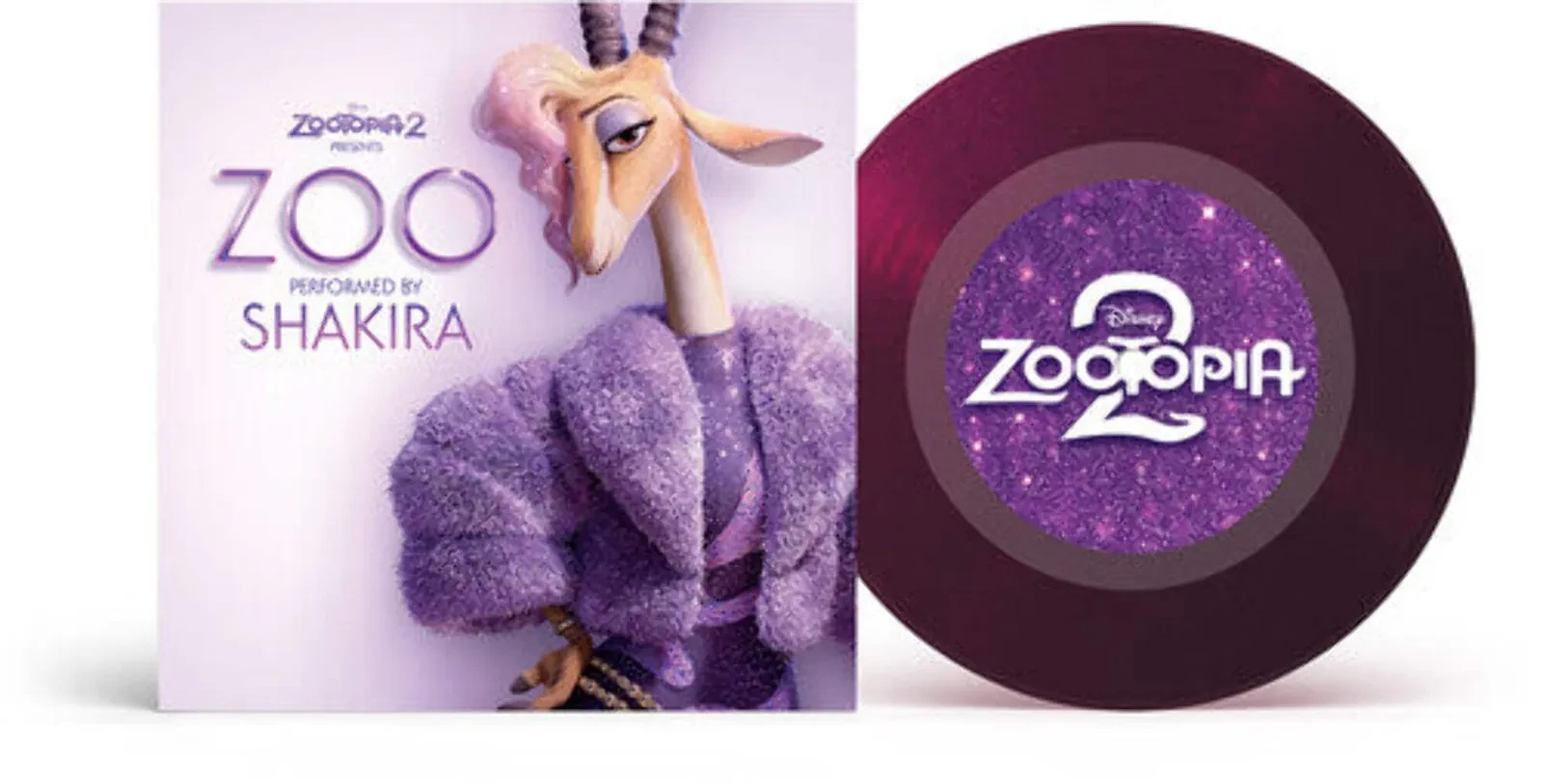 Виниловая пластинка Shakira - Zoo (From Zootopia 2) [7"] [Clear Purple Glitter Vinyl] NEW Vinyl
