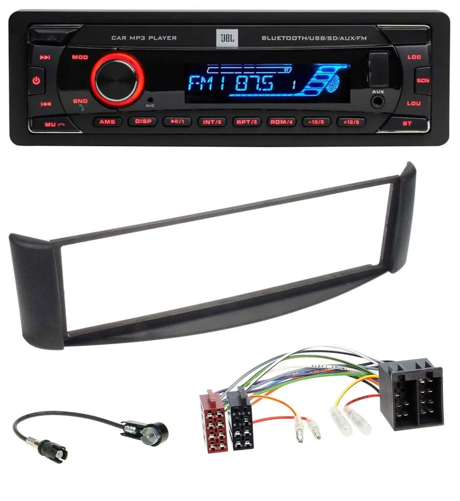 JBL AUX MP3 USB Bluetooth SD Autoradio für Smart ForTwo (1998-2007)