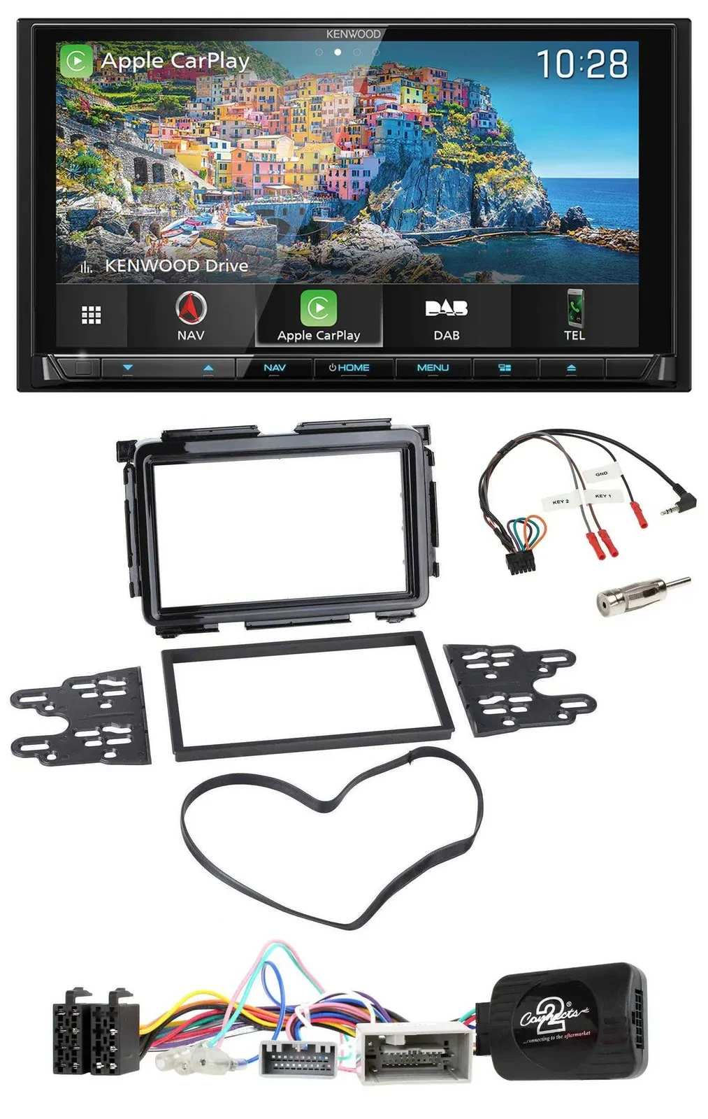 Kenwood Bluetooth Lenkrad 2DIN USB TMC DAB Navigation für Honda HR-V RU ab 2015