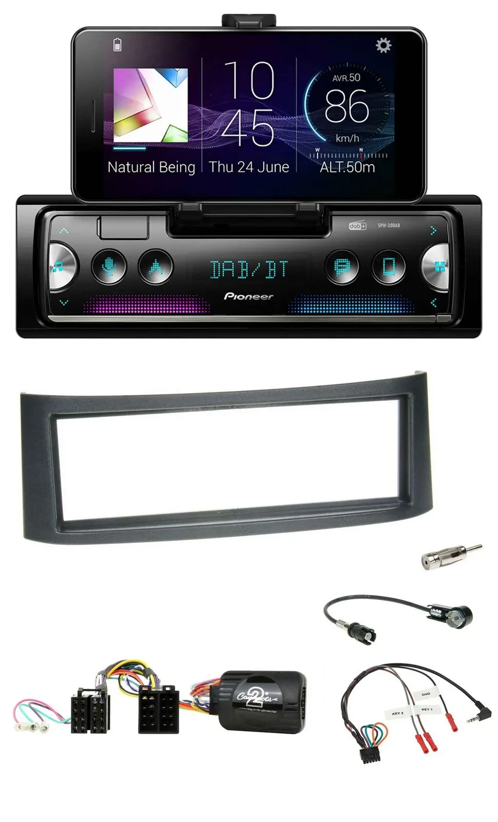 Pioneer USB Lenkrad Bluetooth DAB Autoradio für Smart ForFour W454 2004-2006 sch