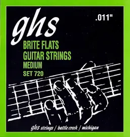 Струны для электрогитары GHS Strings 720 Brite Flats 11-50