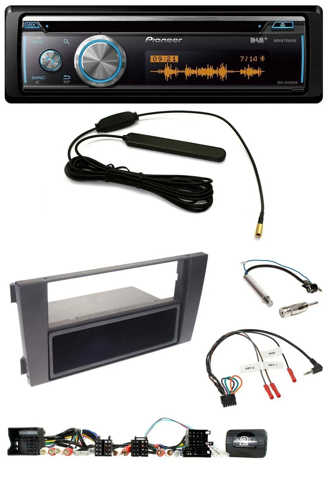 Pioneer CD USB Bluetooth DAB Lenkrad Autoradio für Audi A6 (2001-2004)