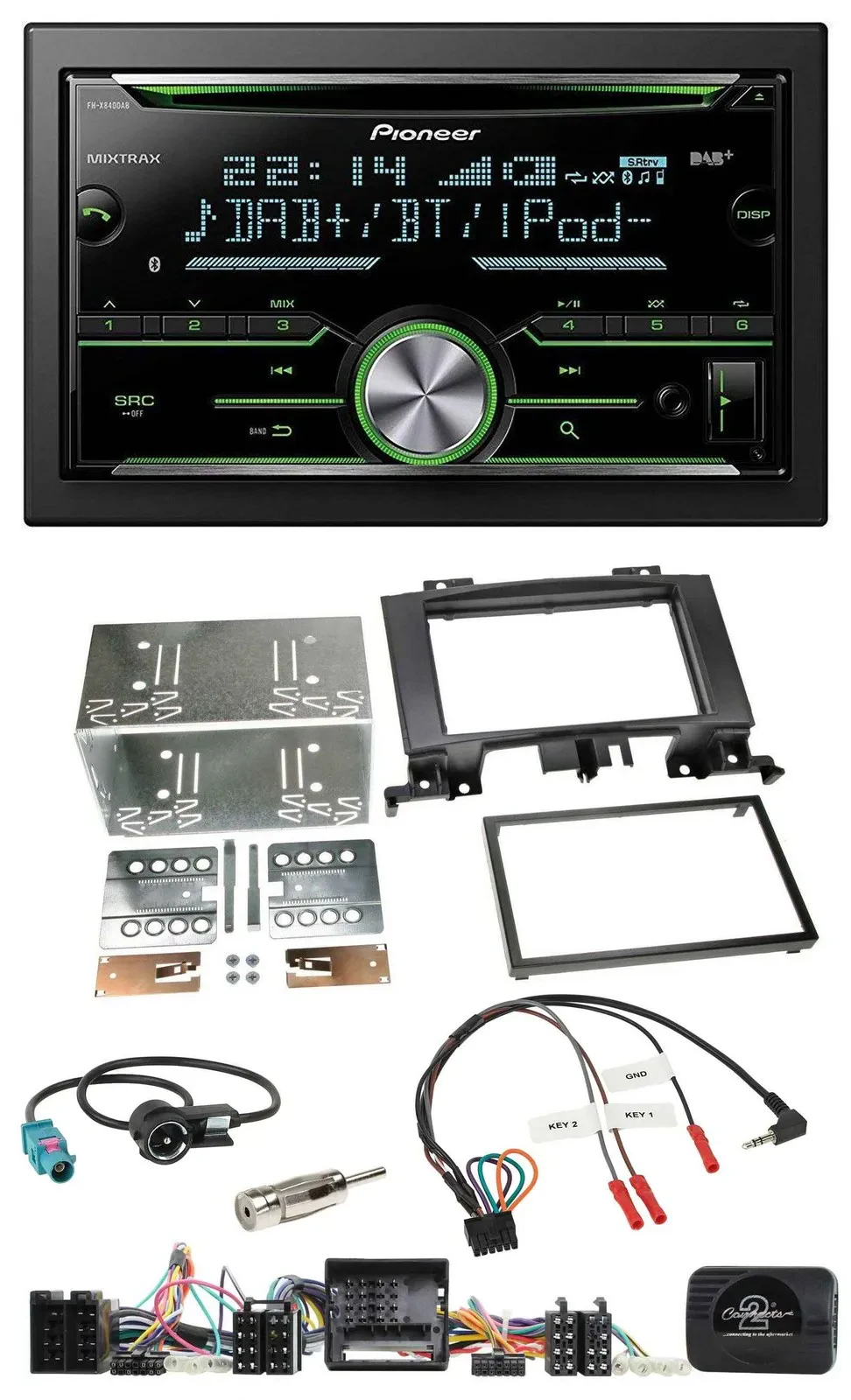 Автомагнитола Pioneer 2DIN, CD, USB, Bluetooth, DAB, для Mercedes Sprinter, поддержка кнопок на руле
