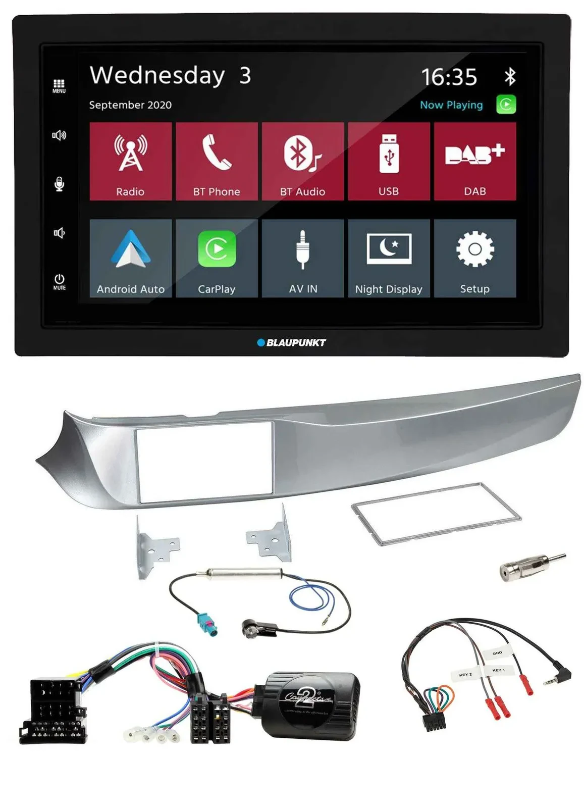 Blaupunkt 2DIN Lenkrad USB Bluetooth DAB Autoradio für Alfa Giulietta 2010-2014