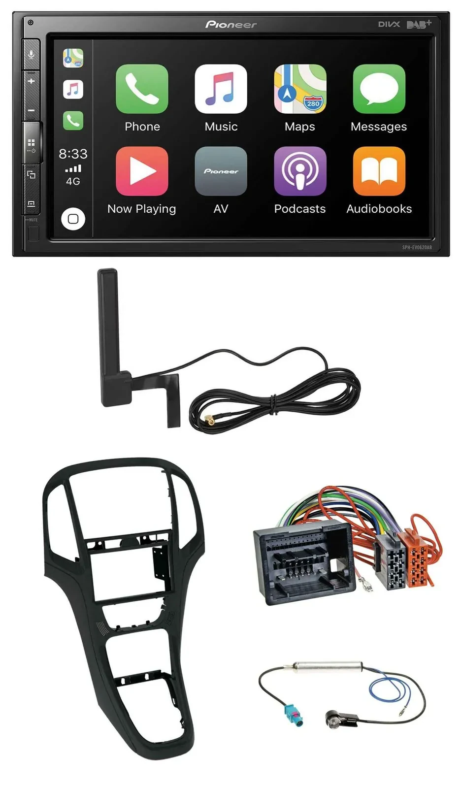 Автомагнитола для Opel Astra J Pioneer 2-DIN, Bluetooth, DAB, USB, MP3