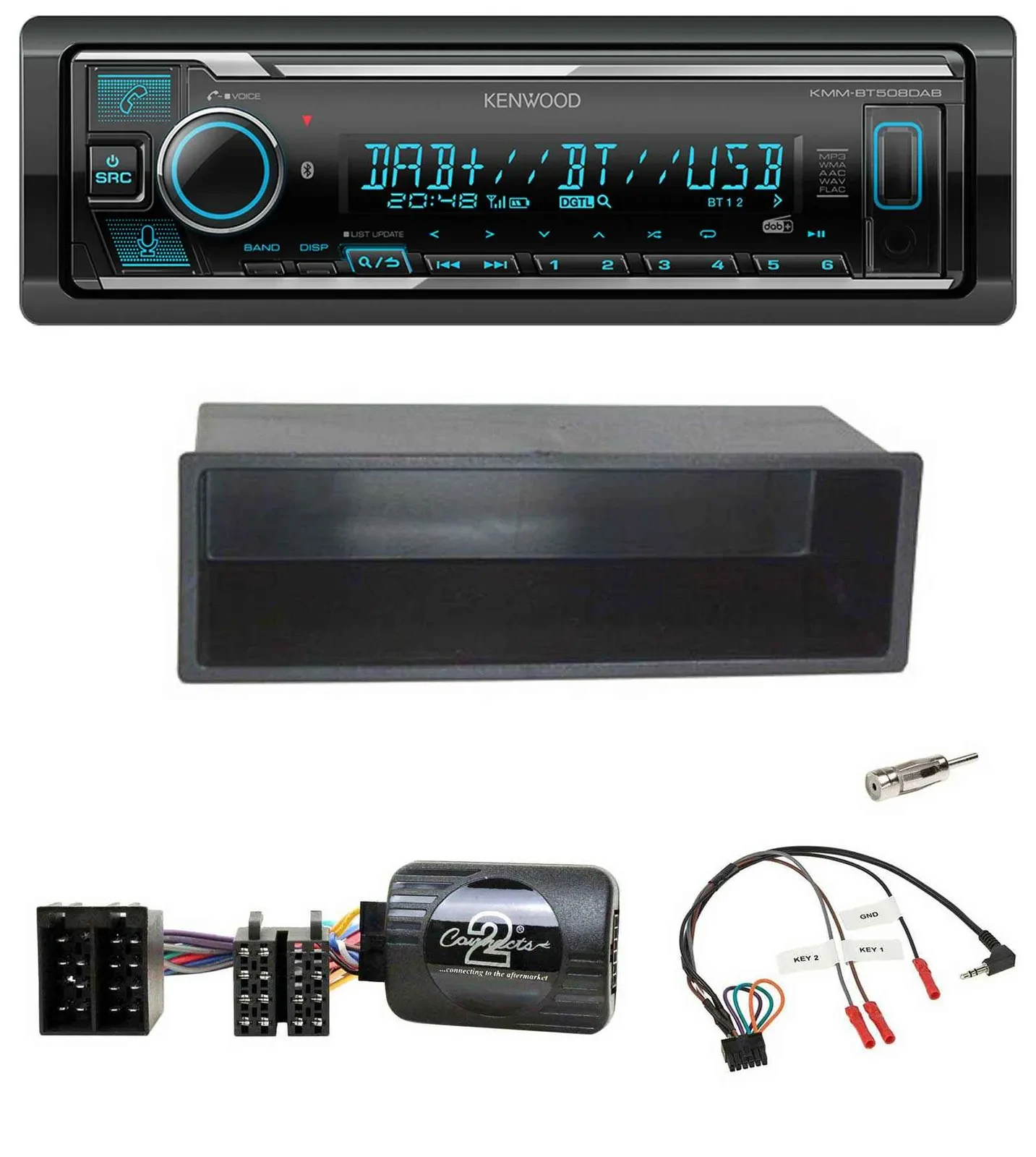 Kenwood Bluetooth Lenkrad DAB USB Autoradio für Citroen C2 C3 Berlingo 02-06