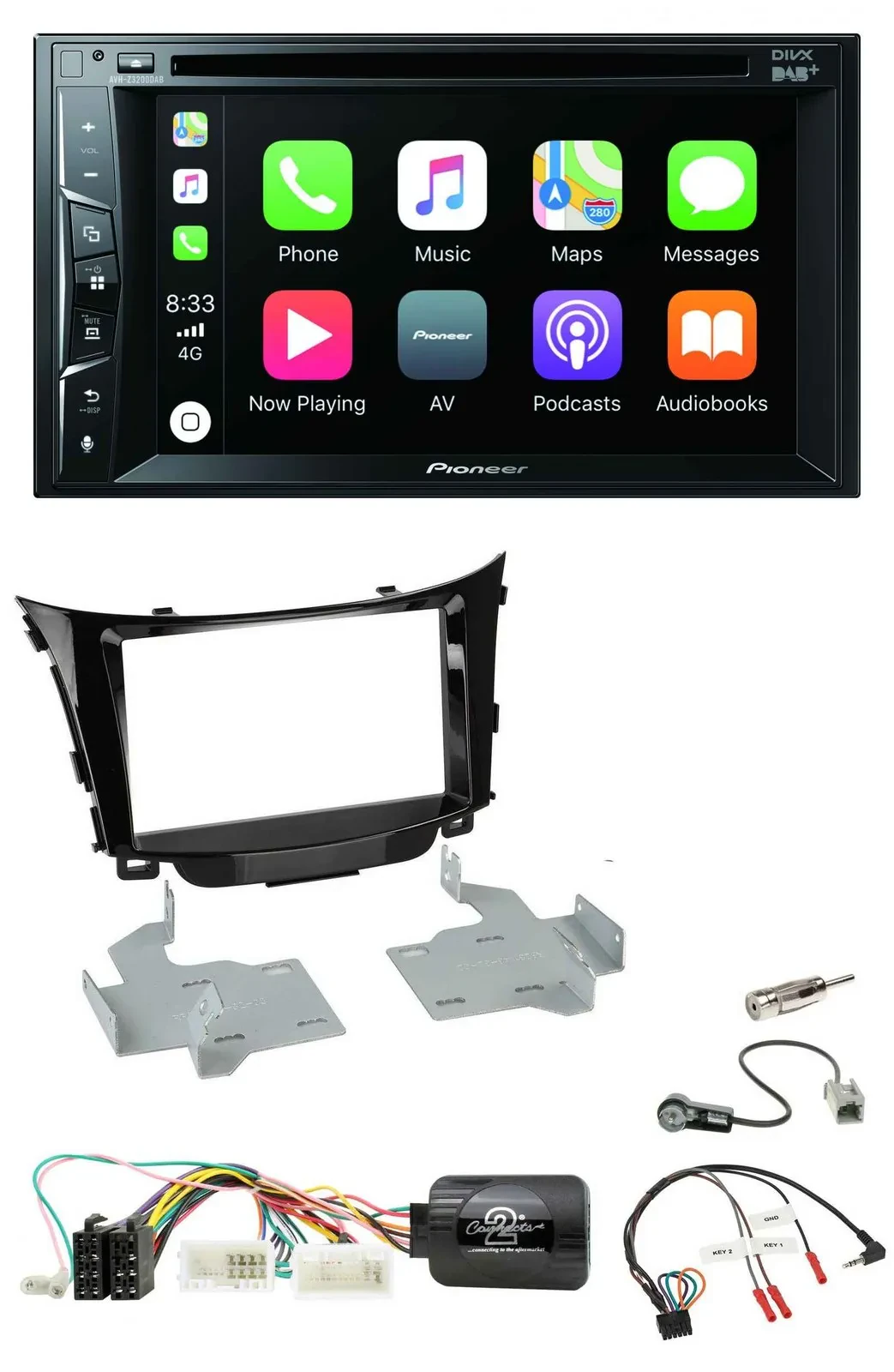 Pioneer Lenkrad USB DVD Bluetooth DAB 2DIN Autoradio für Hyundai i30 2012-2017