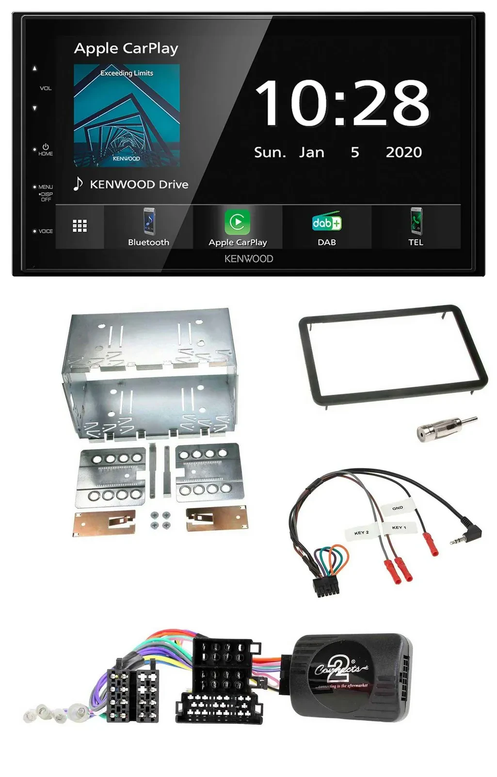Kenwood Bluetooth Lenkrad DAB USB 2DIN Autoradio für Alfa Romeo 159 Brera Spider
