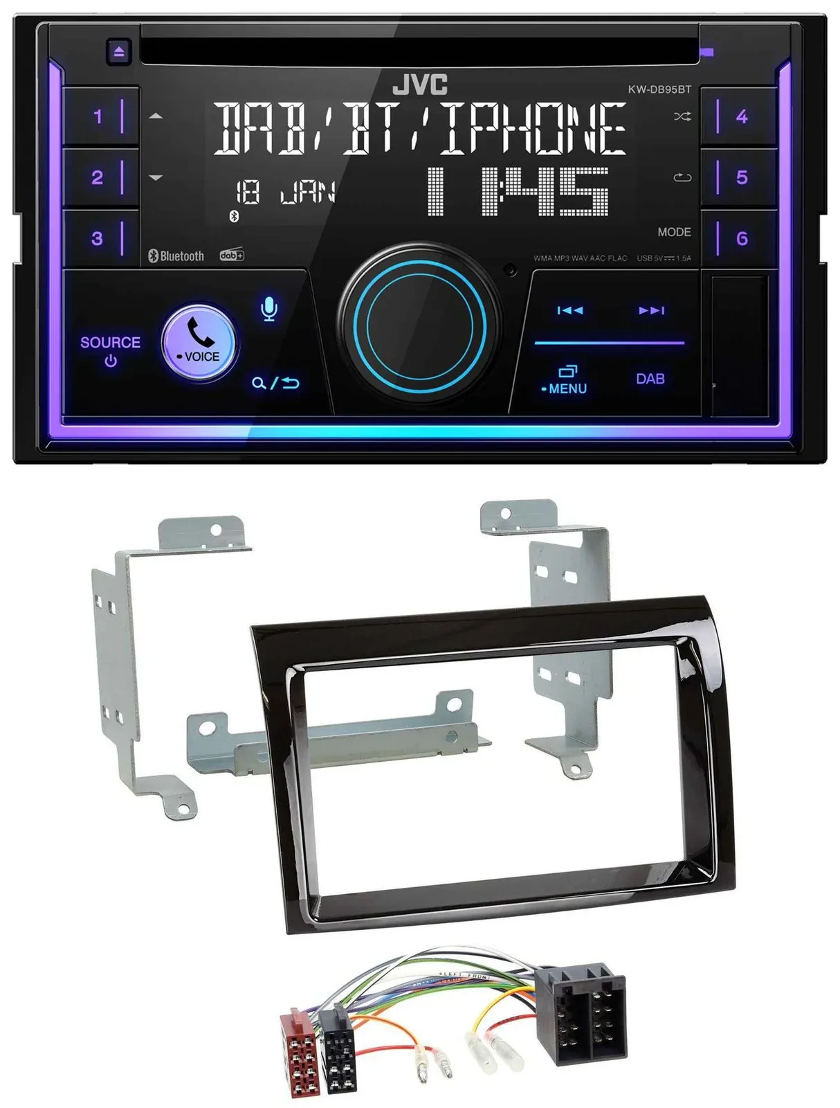 JVC MP3 USB 2DIN DAB Bluetooth CD Autoradio für Fiat Ducato 2006-2011 Citroen Ju
