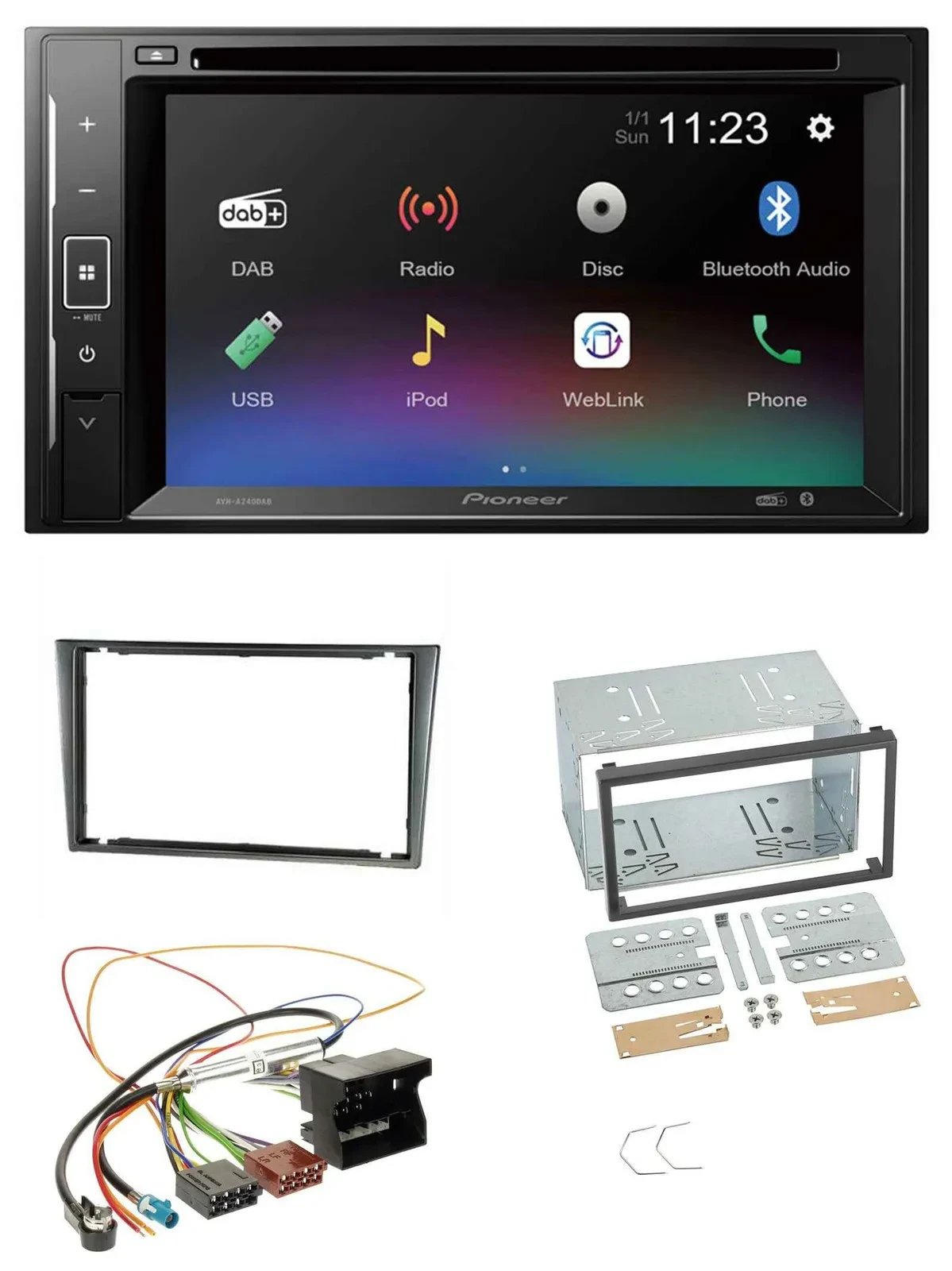 Автомагнитола Pioneer 2DIN Bluetooth USB DAB DVD для Opel Corsa C (Quadlock, с 2000)