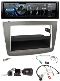 Автомагнитола JVC Bluetooth, USB, DAB для Alfa Romeo Mito (955, 2008-2014), серебристая