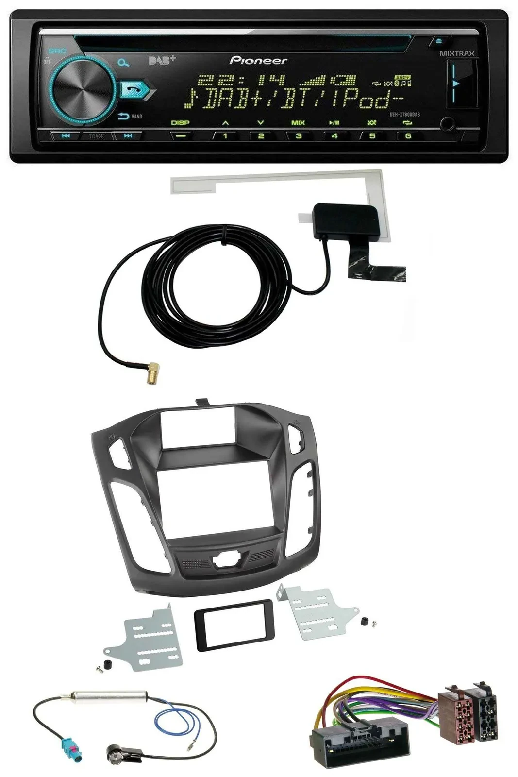 Pioneer MP3 AUX CD USB DAB Autoradio für Ford Focus (DYB, 2011-2014)