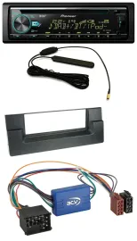 Автомагнитола Pioneer CD/MP3/AUX/DAB/USB для BMW 5 Series E39 и X5 E53 (активная система, круглый пин)