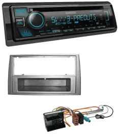 Автомагнитола для Peugeot 308 (2007–2009) Kenwood Bluetooth USB CD MP3 DAB, темно-серая