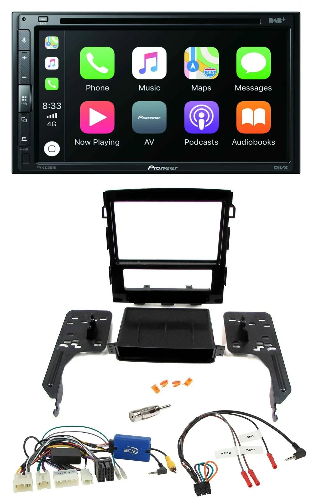 Автомагнитола для Subaru Impreza (с 2018) Pioneer 2DIN DVD, DAB, Bluetooth, USB, поддержка управления на руле