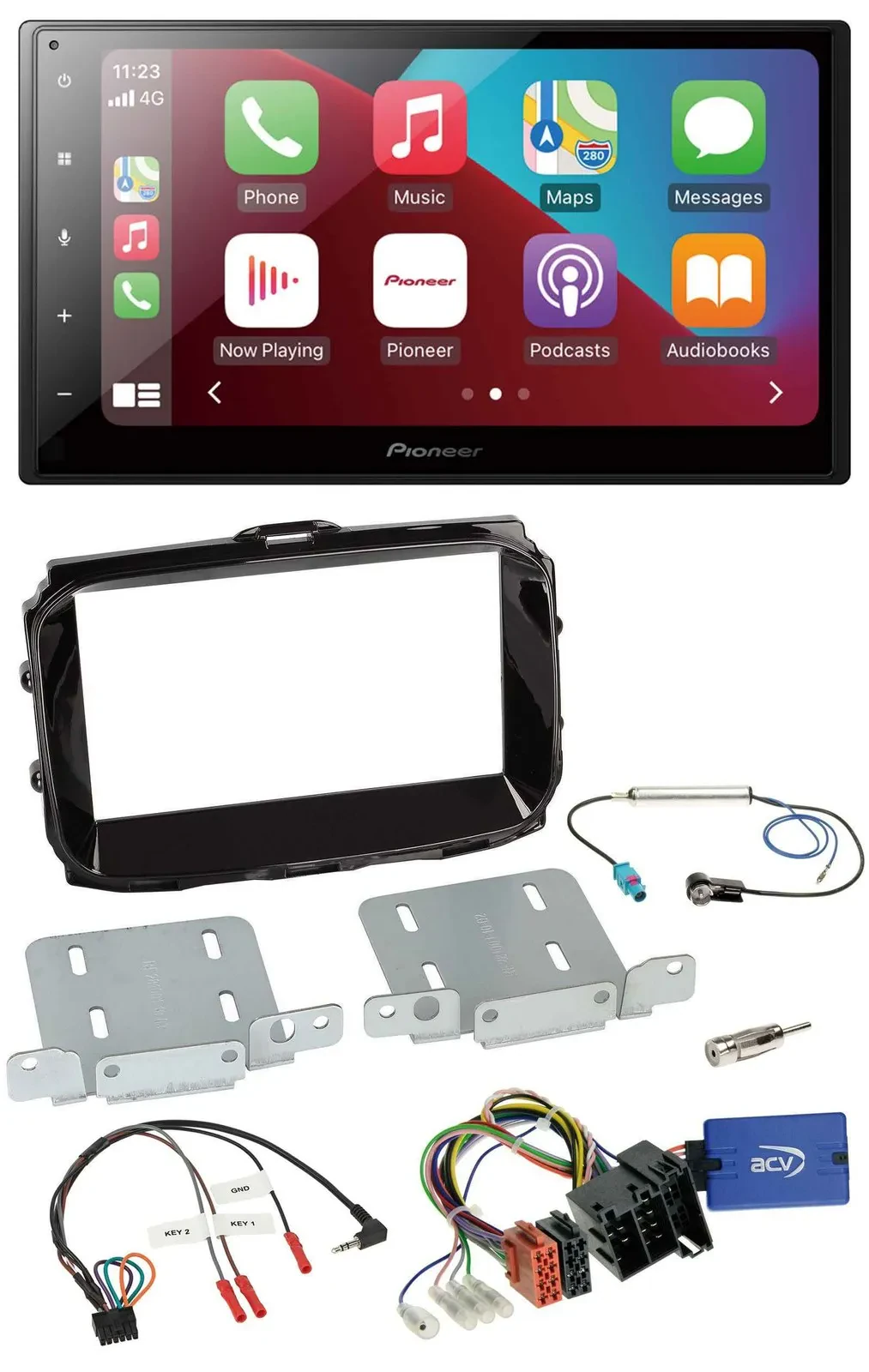 Pioneer USB Lenkrad DAB 2DIN Bluetooth Autoradio für Alfa Giulietta ISO 2013-202