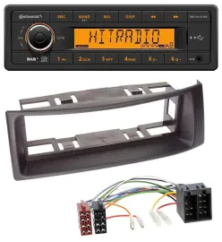 Continental 1DIN DAB MP3 AUX USB Autoradio für Renault Megane Scenic bis 03 schw