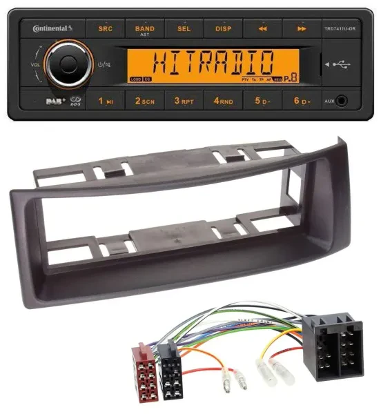 Continental 1DIN DAB MP3 AUX USB Autoradio für Renault Megane Scenic bis 03 schw