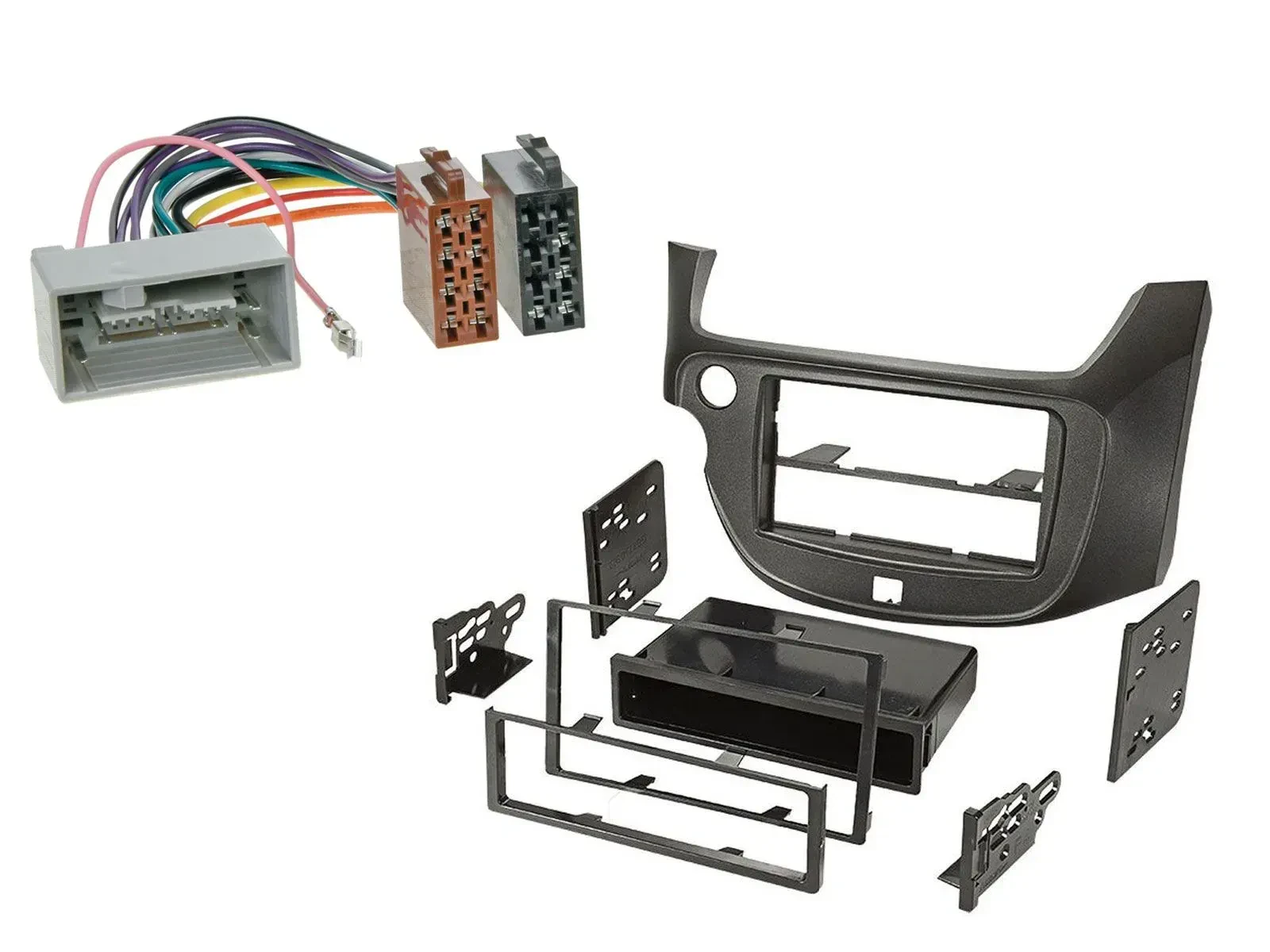 Einbauset Doppel DIN Autoradio für Honda Jazz ab 09 dunkelgrau