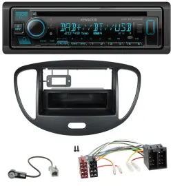 Автомагнитола для Hyundai i10 (2008–2013) Kenwood Bluetooth DAB CD MP3 USB черная