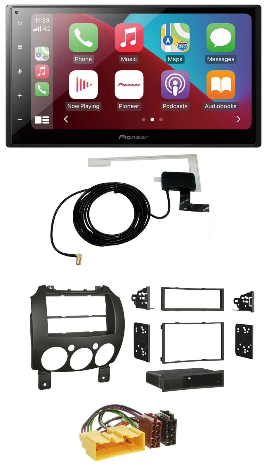 Pioneer USB Bluetooth DAB MP3 2DIN Autoradio für Mazda 2 (ab 2007)