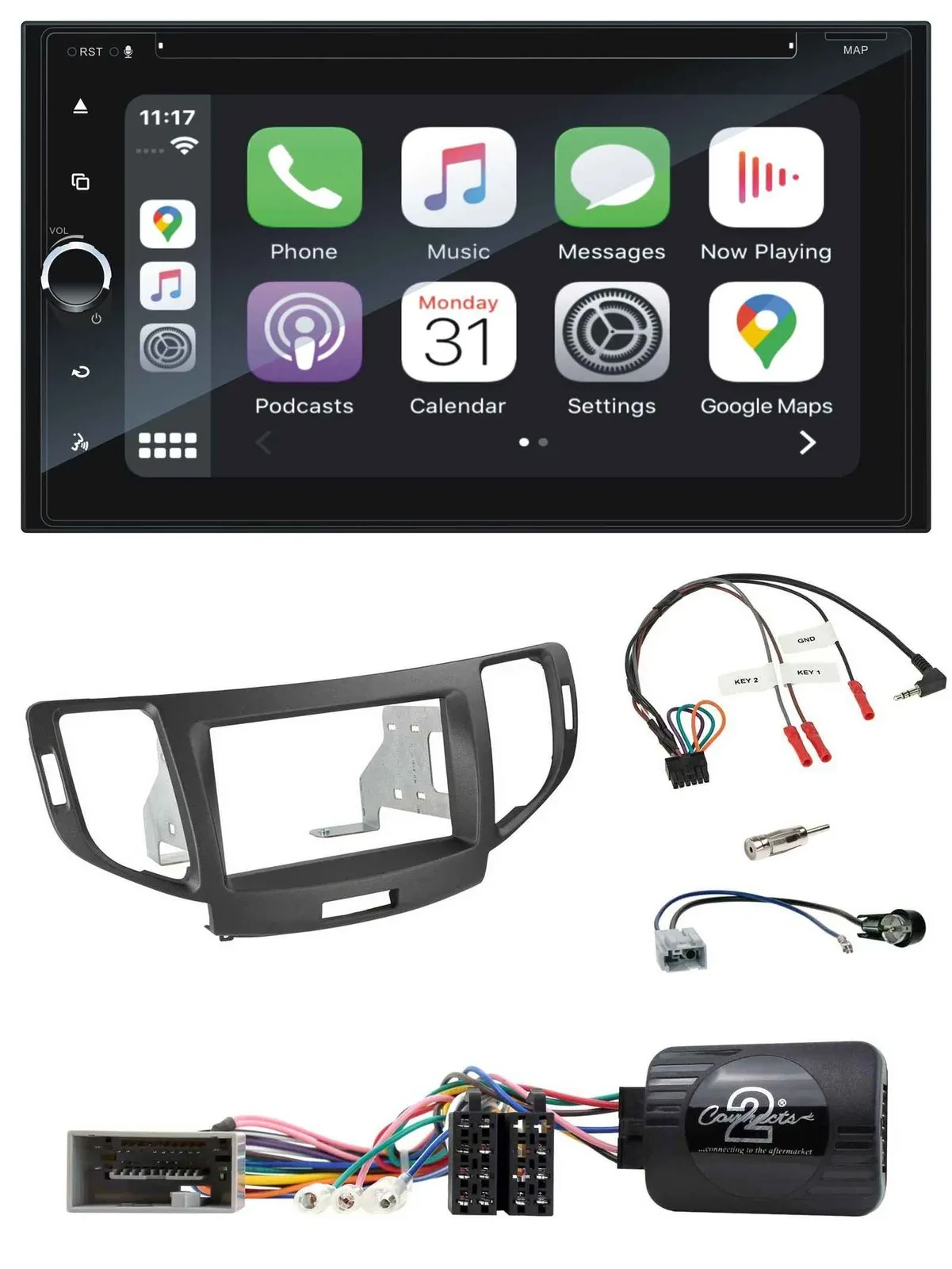 Blaupunkt 2DIN Bluetooth DAB USB DVD Lenkrad Autoradio für Honda Accord 2008-201
