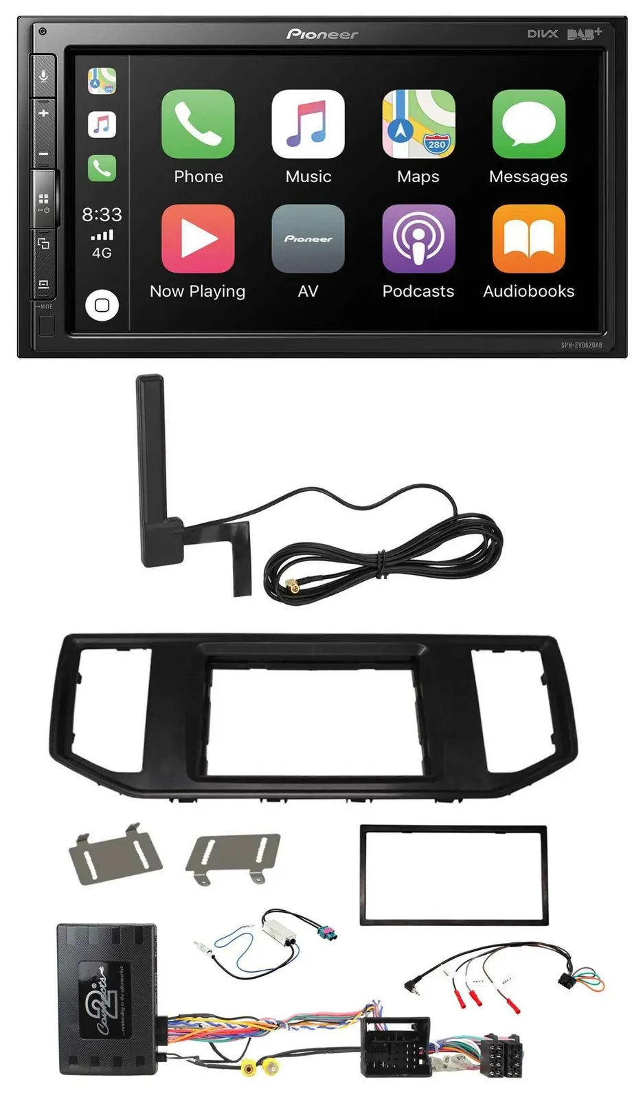 Pioneer USB 2DIN Bluetooth DAB Lenkrad Autoradio für VW Crafter MAN TGE Infoadap