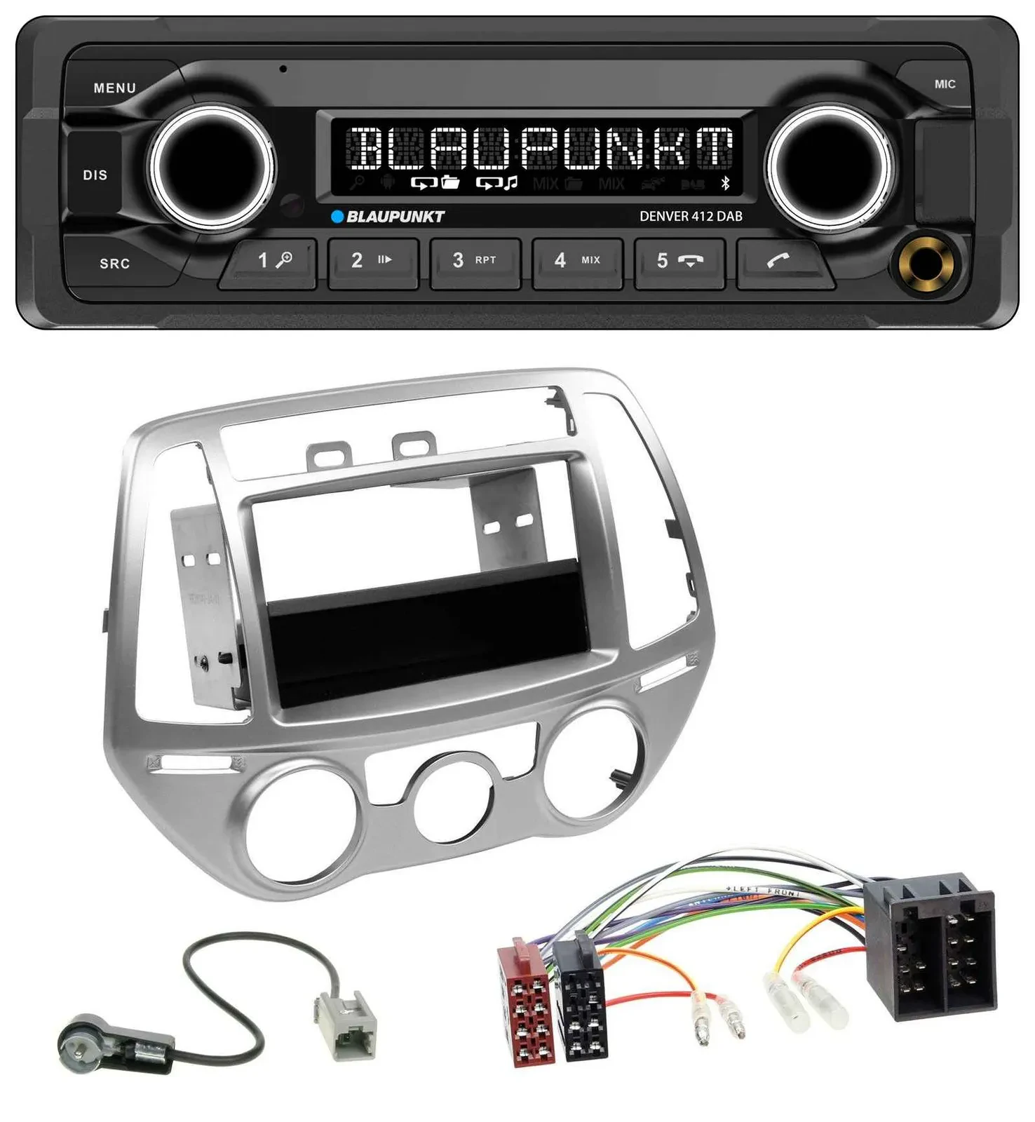 Blaupunkt Bluetooth DAB MP3 USB Autoradio für Hyundai i20 (12-14) man. Klima