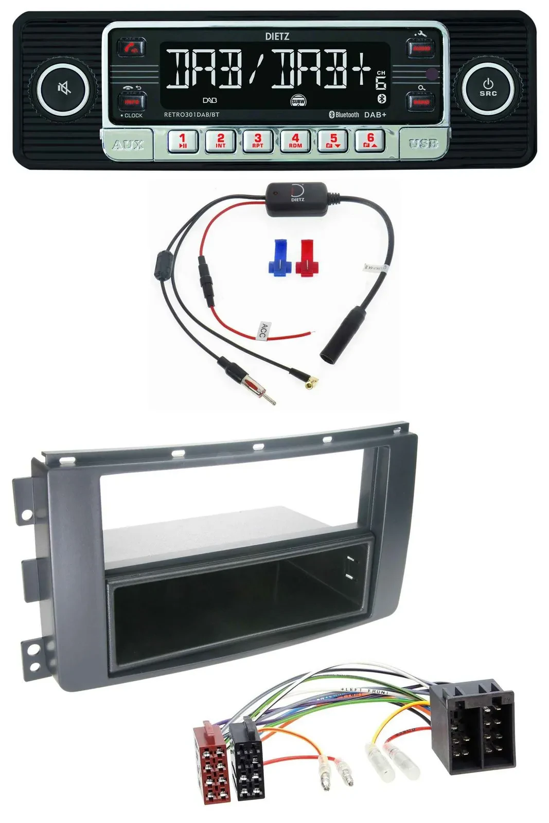 Dietz MP3 DAB Bluetooth USB Autoradio für Smart ForFour 454 ForTwo 451 ISO