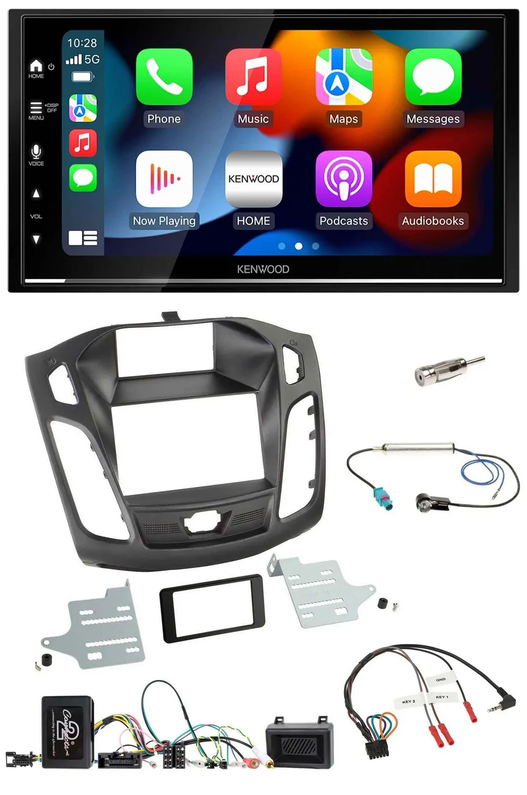 Kenwood DAB USB Bluetooth 2DIN Lenkrad Autoradio für Ford Focus 2011-2014