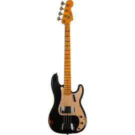Бас-гитара Fender Custom Shop Limited Edition 58 Precision Bass Relic Aged Black over Chocolate 3-Color Sunburst