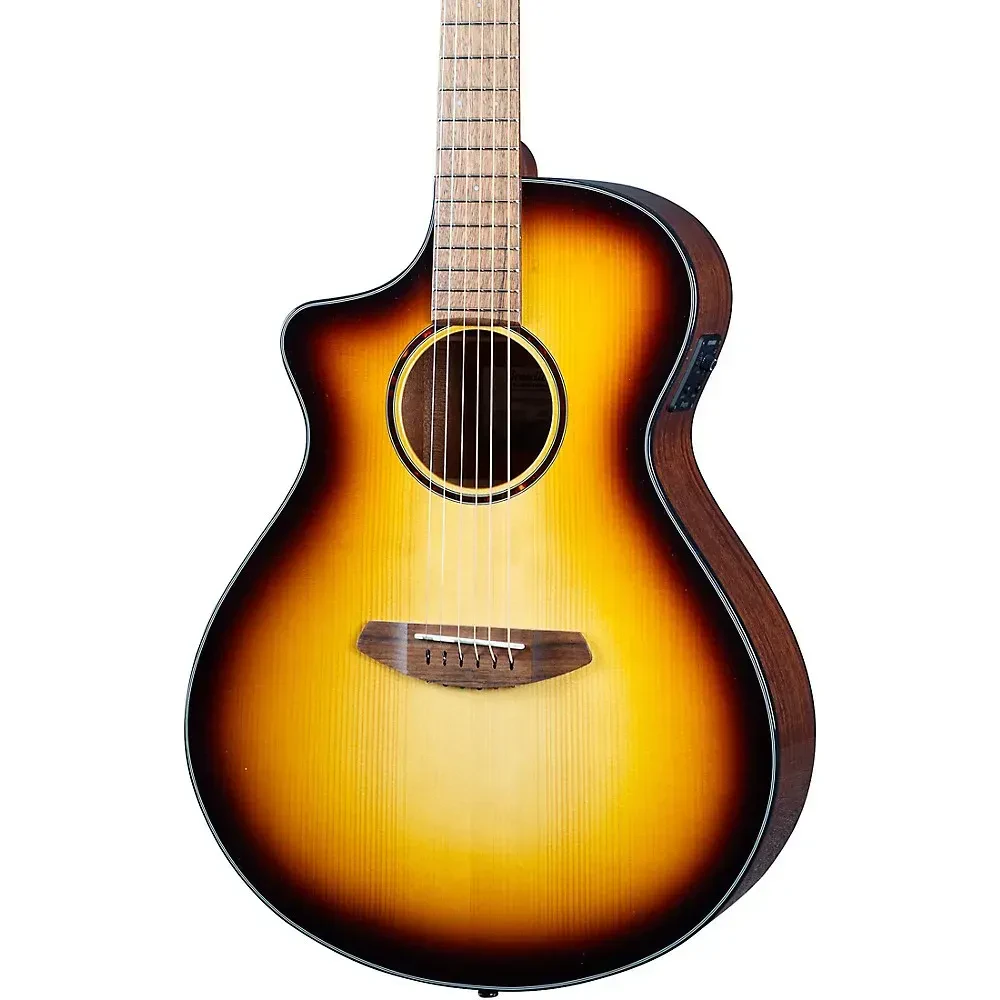 Электроакустическая гитара Breedlove Discovery Left-Handed Concert Fishman Presys I, 6 струн, мензура 25.5", верхний порожек 1.75", топ ель (цельный), корпус махагони, цвет Edge Burst