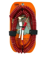 Кабель инструментальный для гитары Henry Heller HECC15-RED 15 ft, 1/4", витой, красный