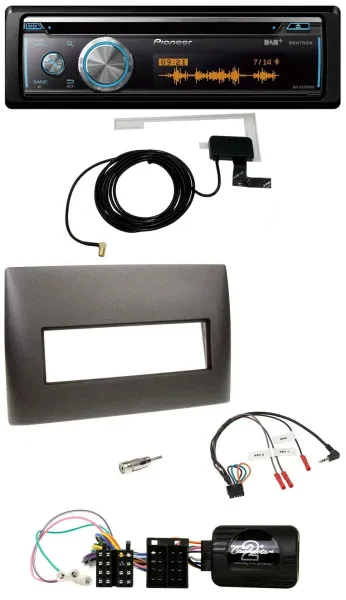 Pioneer Bluetooth DAB Lenkrad USB CD Autoradio für Fiat Stilo 2001-2007 schwarz