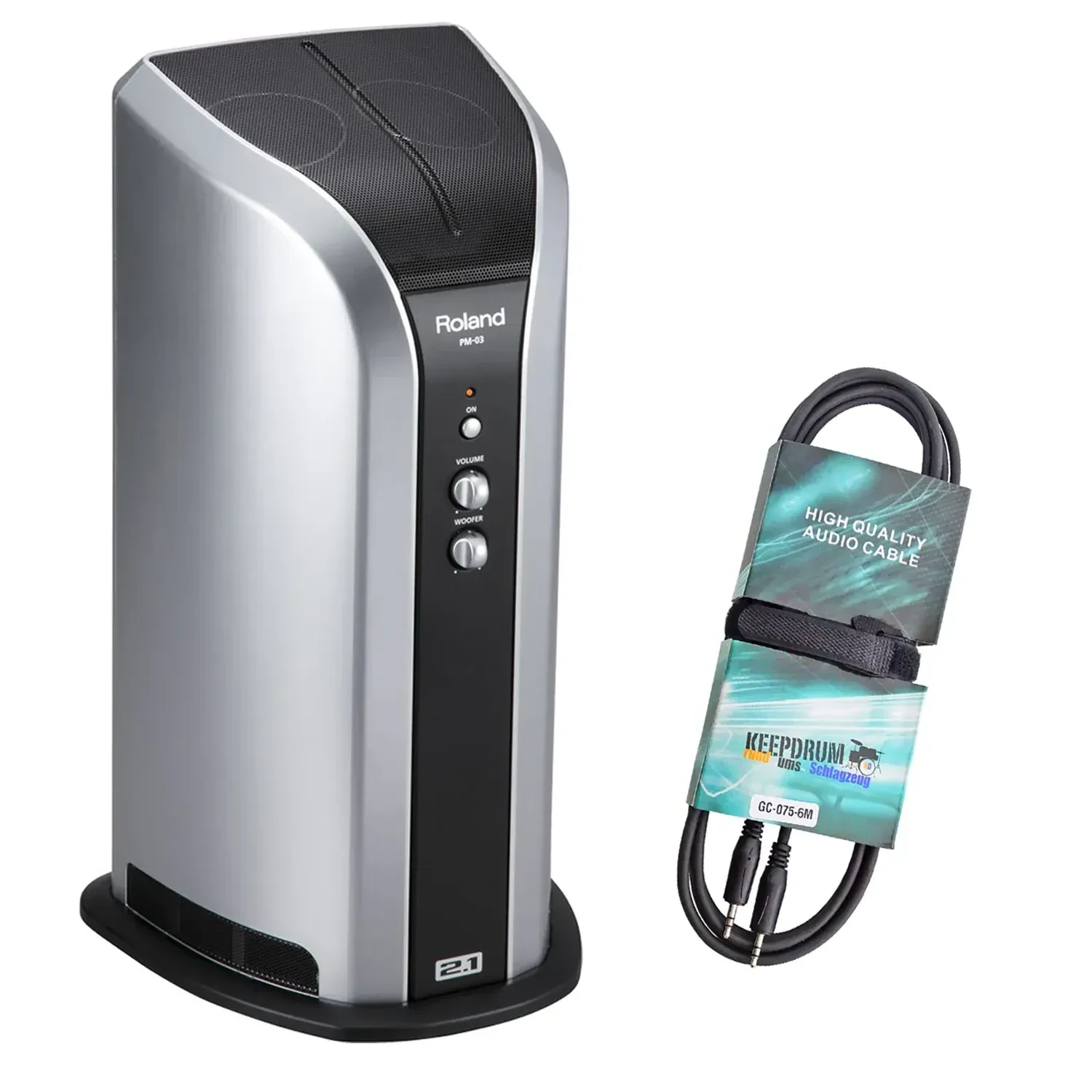 Комбоусилитель для электронных ударных Roland PM-03 30W с стерео-кабелем Jack