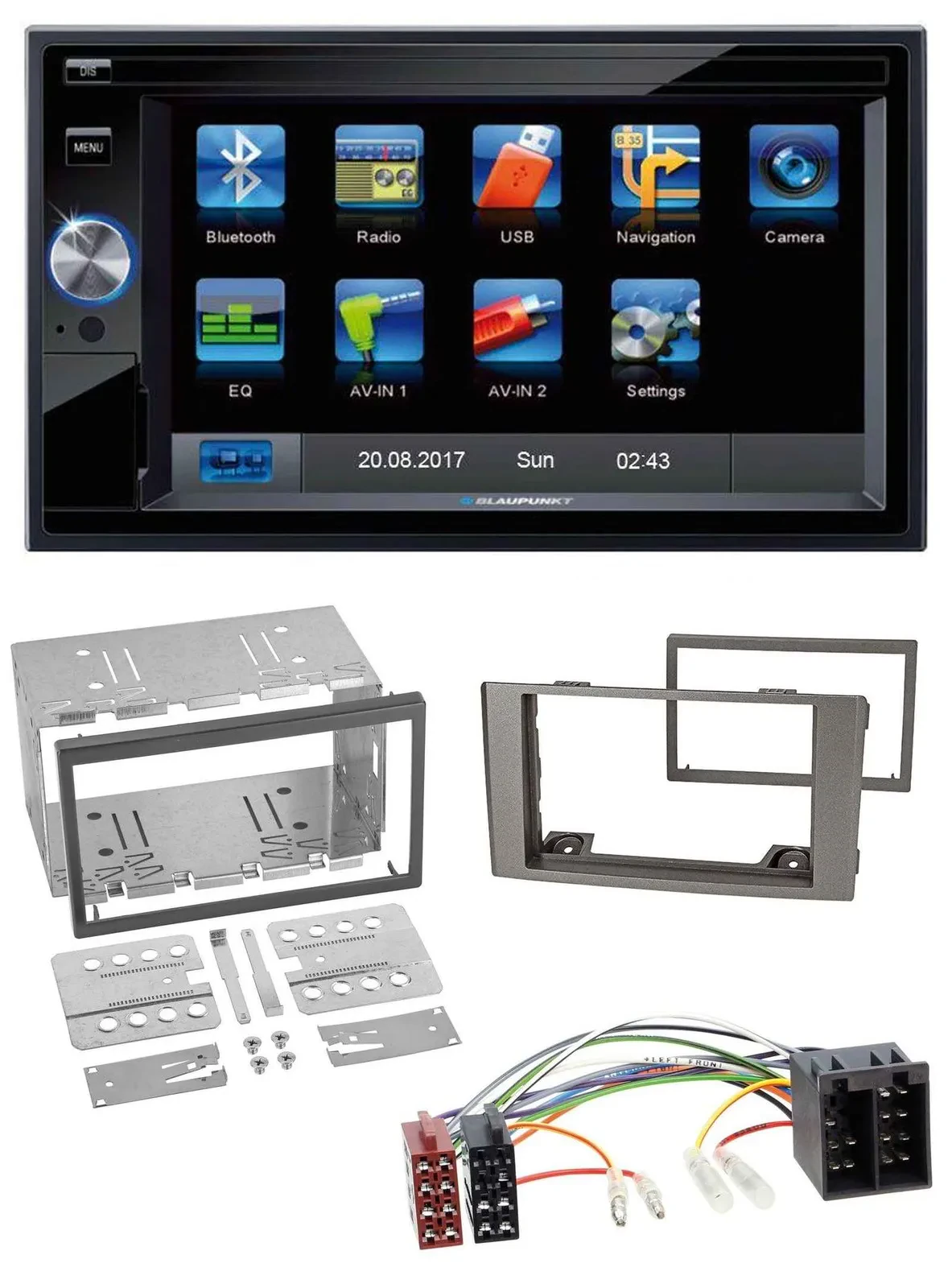 Blaupunkt SD Bluetooth 2DIN MP3 USB AUX Autoradio für Iveco Daily 2006-2014 silb