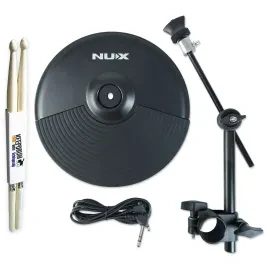 Nux DM210 Becken-Set E-Drum Becken-Pad 10 Zoll mit Halterung und Drumsticks
