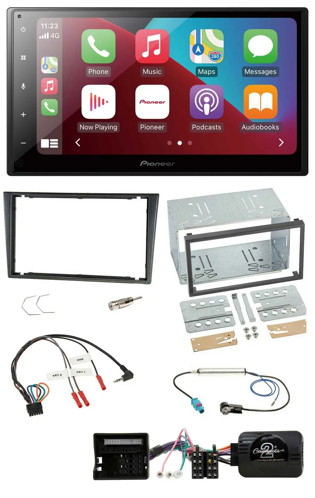 Pioneer USB Lenkrad DAB 2DIN Bluetooth Autoradio für Opel Tigra Corsa C Meriva g