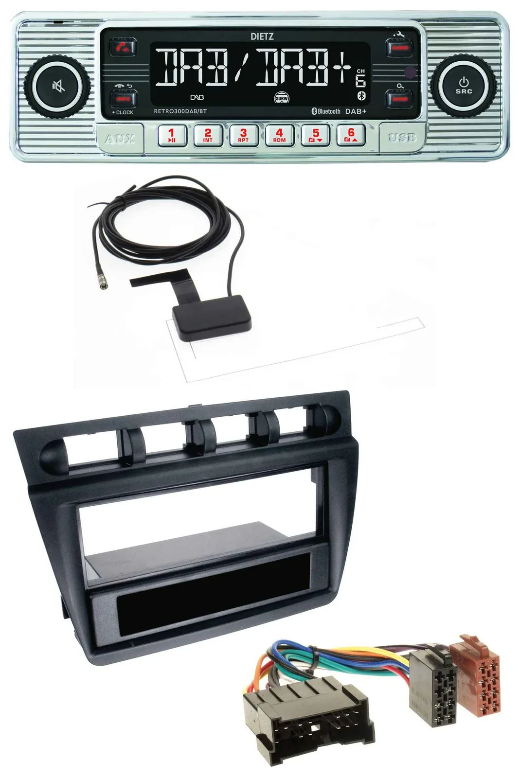 Dietz Bluetooth USB MP3 DAB Autoradio für Kia Picanto (ab 2006) - schwarz