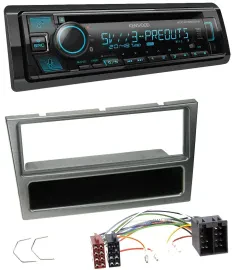 Kenwood Bluetooth USB CD MP3 DAB Autoradio für Opel Corsa C ISO 2000-2004 alumin