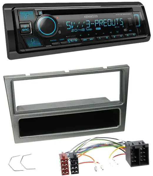 Kenwood Bluetooth USB CD MP3 DAB Autoradio für Opel Corsa C ISO 2000-2004 alumin