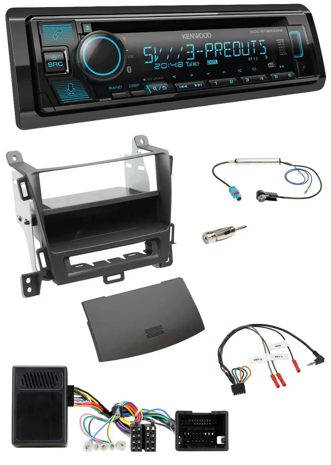 Автомагнитола для Opel Zafira Tourer (с 2013) Kenwood Bluetooth USB CD DAB