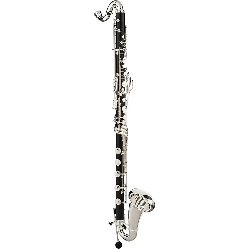 Backun Q Series Low C Bass Clarinet Grenadilla w/Silver Plated Keys, 2-Piece Nck
